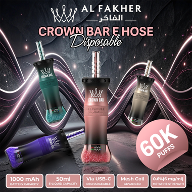 Al Fakher Crown Bar E Hose X 60K Puff Disposable