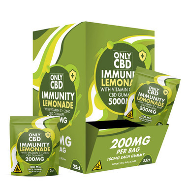 Only CBD Immunity Gummies 200MG-25CT Lemonade