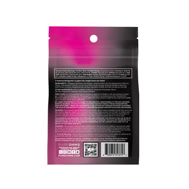 Pure OHMS Black High Potency Alkaloid Tablets 1000MG-5CT pinkburst back