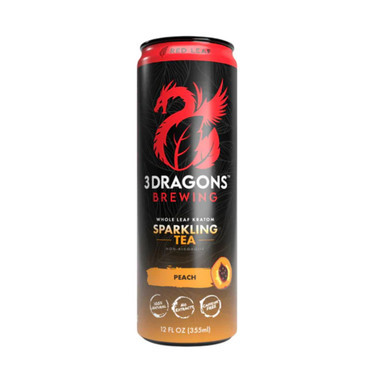 3 Dragons Brewing Kratom Sparkling Red Leaf Tea Peach