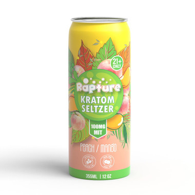 Rapture Kratom Seltzer 12 OZ -100 MIT Peach Mango
