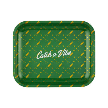 Vibes Catch A Vibe Rolling Large Tray Green Gold