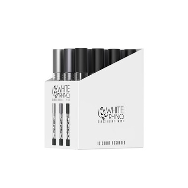 White Rhino Glass Blunt Twist - Assorted Colors 12CT Display