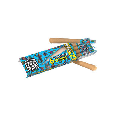 Tre House Premium Pre Roll Cones 1 1/4 Unbleached – 6PK