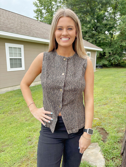 Lainey Leopred Vest