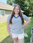 Plus navy striped top