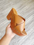tan studded wedge