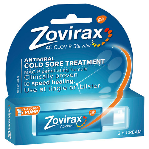 Zovirax Cold Sore Cream Pump 2g in Australia at Blooms The Chemist