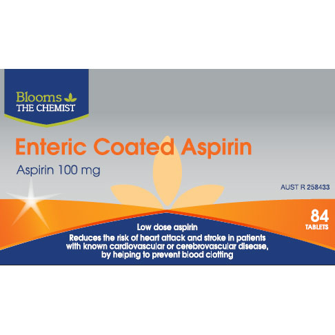 Blooms The Chemist Aspirin EC 100 - 84 Tablets