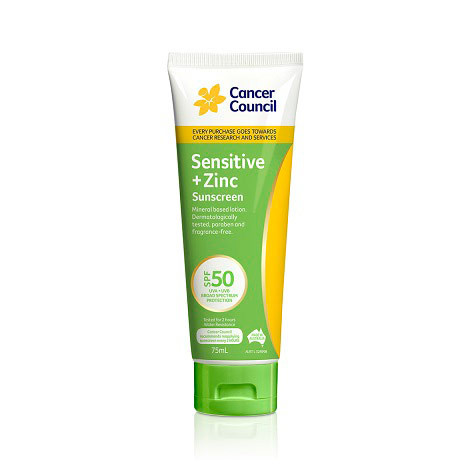 Cancer Council Sensitive + Zinc SPF 50 75ml
