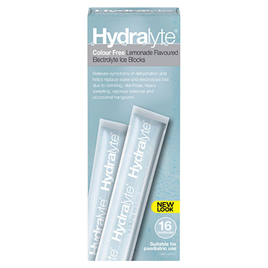 Hydralyte Colour Free Lemonade Ice Blocks - 16 Pack