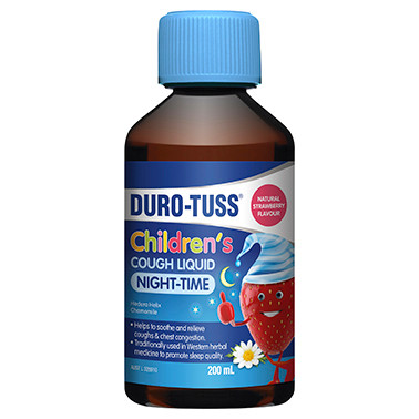 DURO-TUSS Children's Cough Liquid Night-Time 200mL at Blooms The Chemist