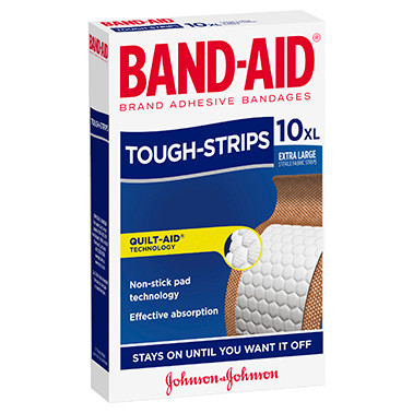 Band-Aid Tough Strips Extra Large Fabric Strips 10 Pack at Blooms The Chemist