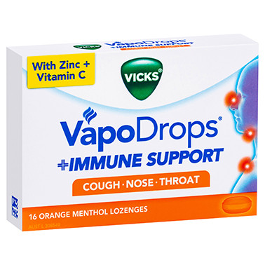 Vicks VapoDrops Immune Support Orange - 16 Pack at Blooms The Chemist