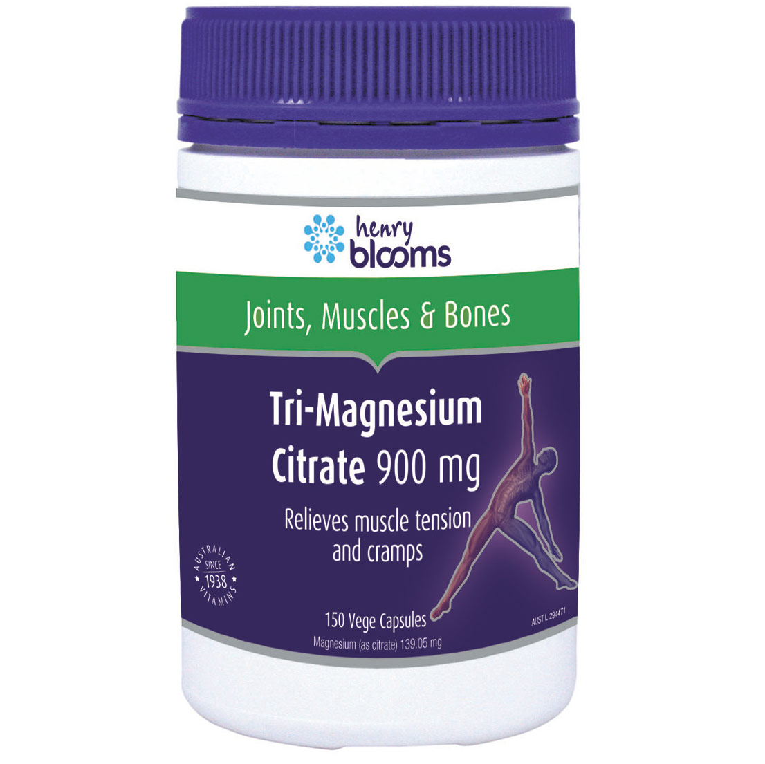 Henry Blooms Tri-Magnesium Citrate 9000mg - 150 Capsules