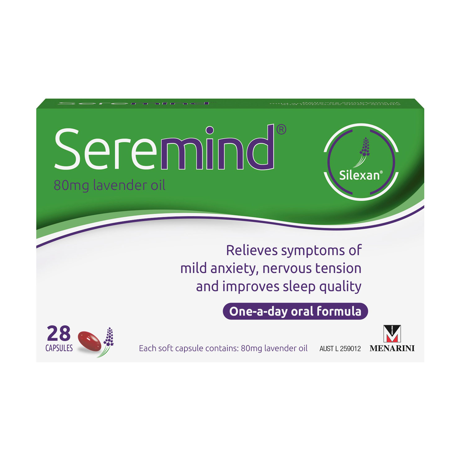 Seremind Lavender Oil 80mg - 28 Capsules