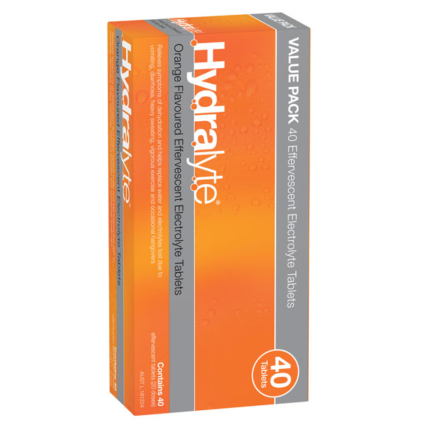 Hydralyte Effervescent Orange 40 Tablets