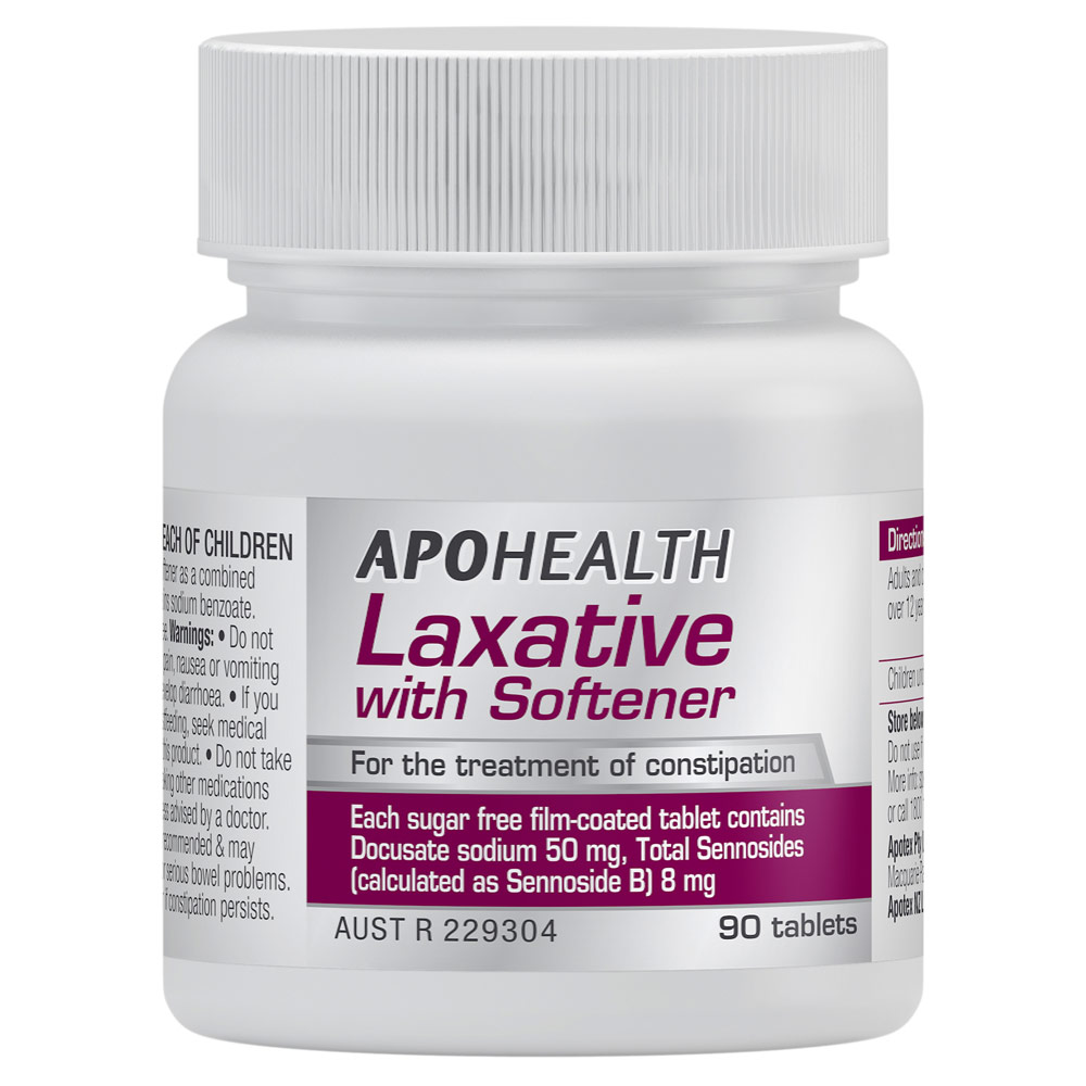 ApoHealth Laxative with Softener 50mg - 90 Tablets