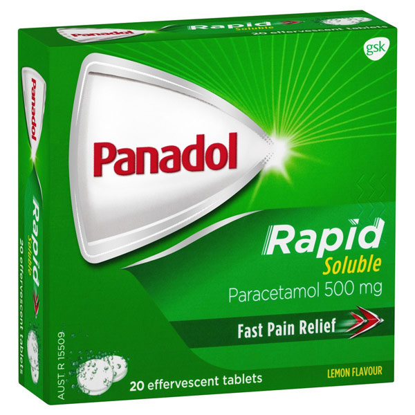 Panadol Rapid Soluble Paracetamol Pain Relief Tablet 500mg - 20 Tablets