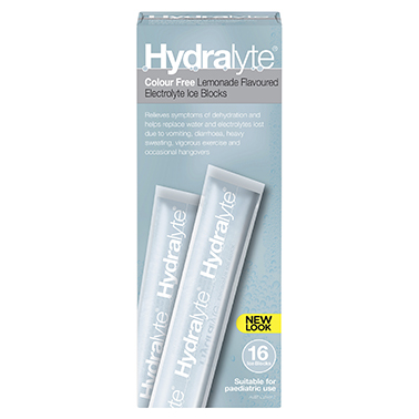 Hydralyte Colour Free Lemonade Ice Blocks - 16 Pack