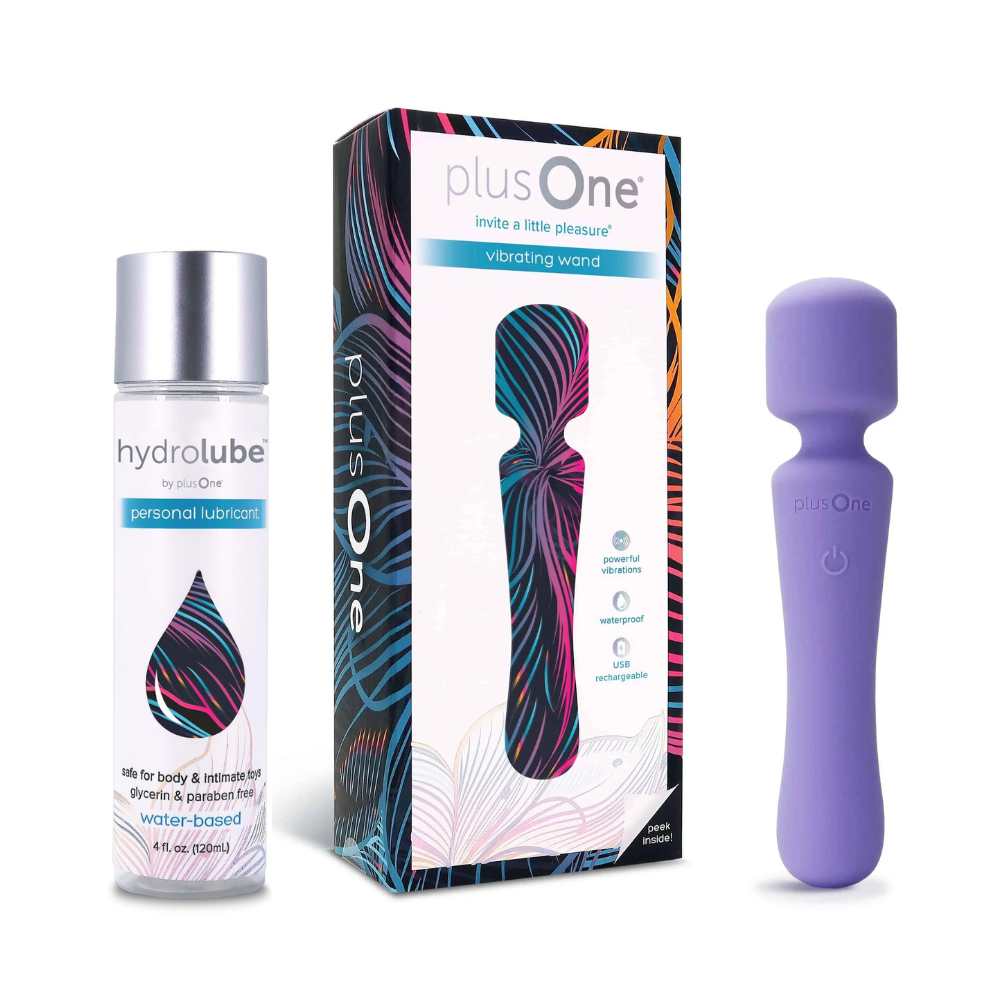 plusOne Vibrating Wand & Lubricant