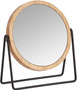 Amazon Basics Vanity Round Mirror with Bamboo Rim, Magnification, Black, 7.56"L x 2.87"W