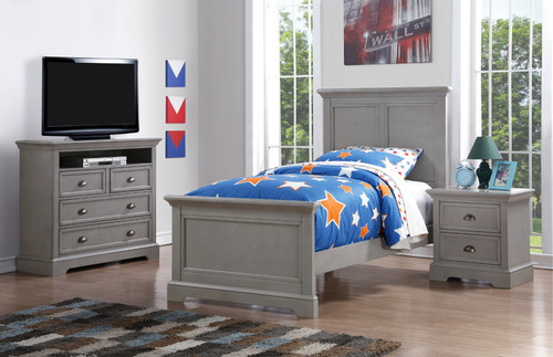 Tamarack Twin Panel Bed in Grey