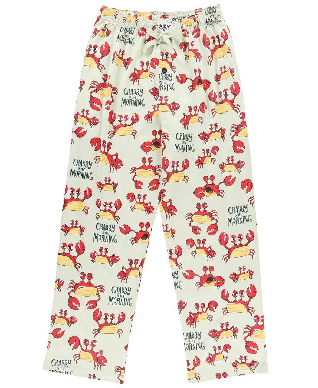 Crabby in the Morning Pajama Pants in gray with red by Lazy One