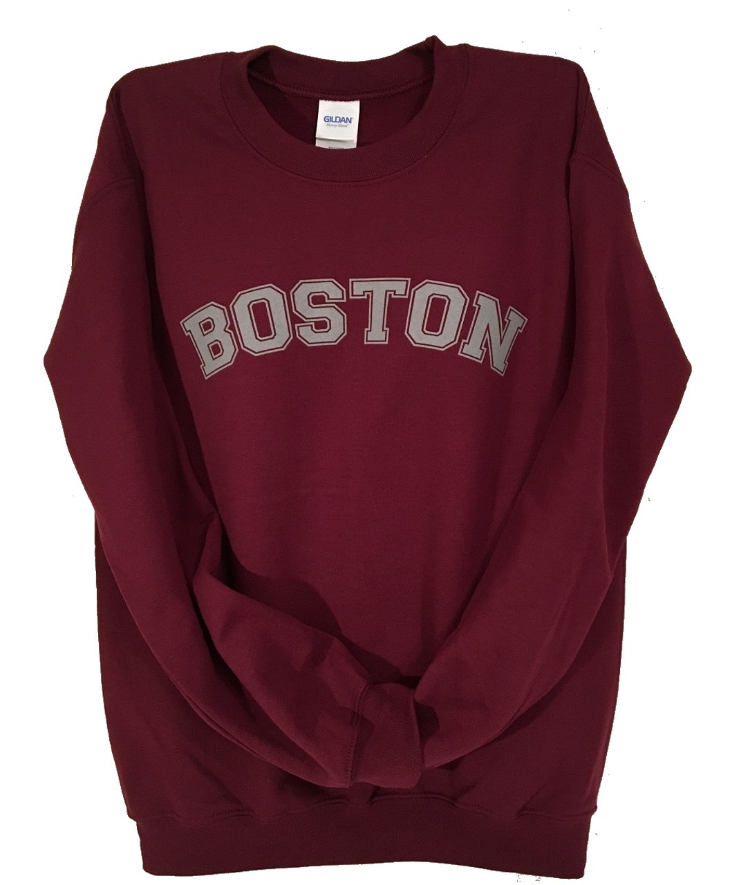 Boston sweatshirt with crew neck in maroon with gray Boston imprint