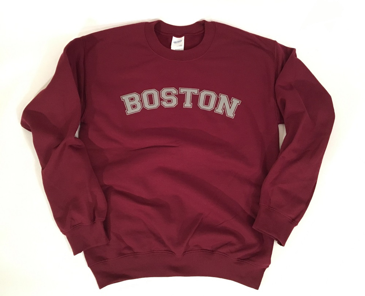 Boston sweatshirt with crew neck in maroon with gray Boston imprint