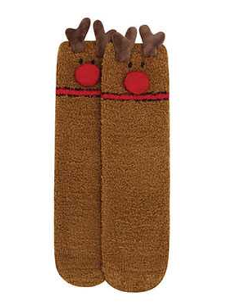 Santa's Helpers Slipper Socks by Snoozies - Rudolph