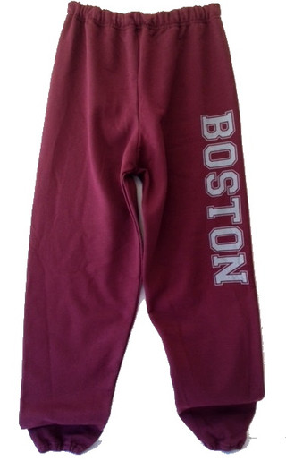 Boston Sweatpants in Maroon with gray imprint