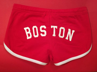 Boston Booty Shorts in red with white trim - back