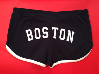 Boston Booty Shorts in navy with white trim - back