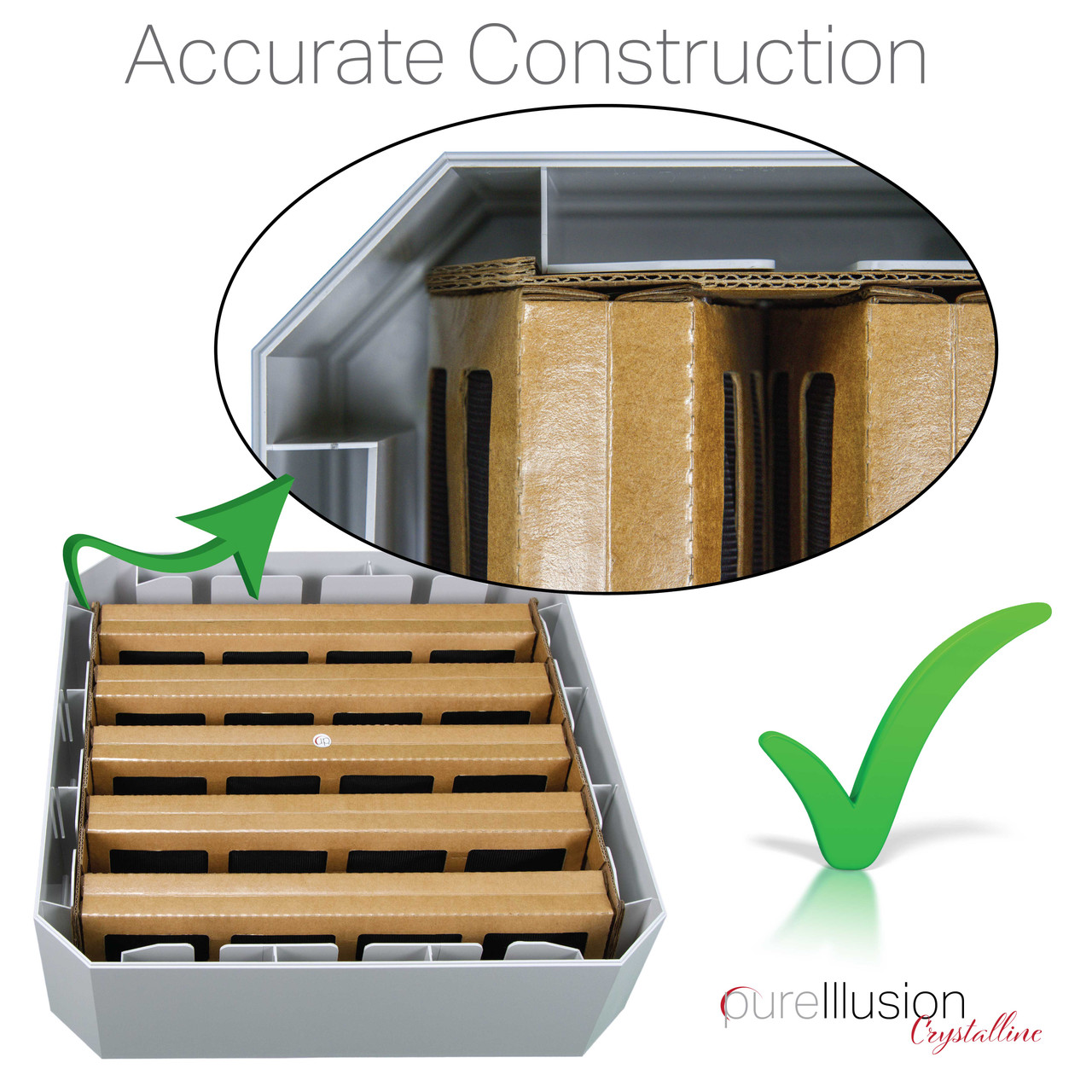 PureIllusion Crystalline Stage 2 Gas & Odor Management Filter for IQAir HealthPro Series Air Purifiers' V5-Cell Module - Perfect Fit for IQ Air Health Pro Plus V5 Cell Module - Upgrade HealthPro Standard to include V5Cell Filter with Crystalline.  Choose Pure Illusion Crystalline Filters .  Upgrade Health-Pro purifiers with Pure Illusion Crystalline F2 Carbon Filter for safe clean crisp scientifically tested air.  Stay safe from Dust Pollen Spores.  Never worry about Dander Pet Pets Cat Cats Dog Dogs.  We are all aware of the existence of Virus and Mold throughout the world.  Pure Illusion is Scientifically Tested to ensure your satisfaction.  Be aware of the need to reduce VOC VOCs MCS VOC VOCs Smell Smells Odor Odors Organic and Inorganic Formaldehyde