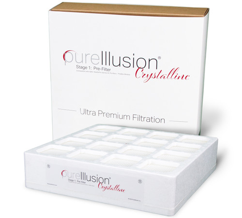 PureIllusion Crystalline Stage 1 Pre-Filter for IQAir HealthPro Series Air Purifiers' PreMax Prefilter Module - Perfect Fit for IQ Air Health Pro Plus or Compact Pre Max Pre Filter Module - Upgrade Health-Pro Standard Compact Plus with Pure Illusion Crystalline F1 Filters for safe clean crisp scientifically tested air.  Stay safe from Dust Pollen Spores.  Never worry about Dander Pet Pets Cat Cats Dog Dogs.  We are all aware of the existence of Virus and Mold throughout the world.