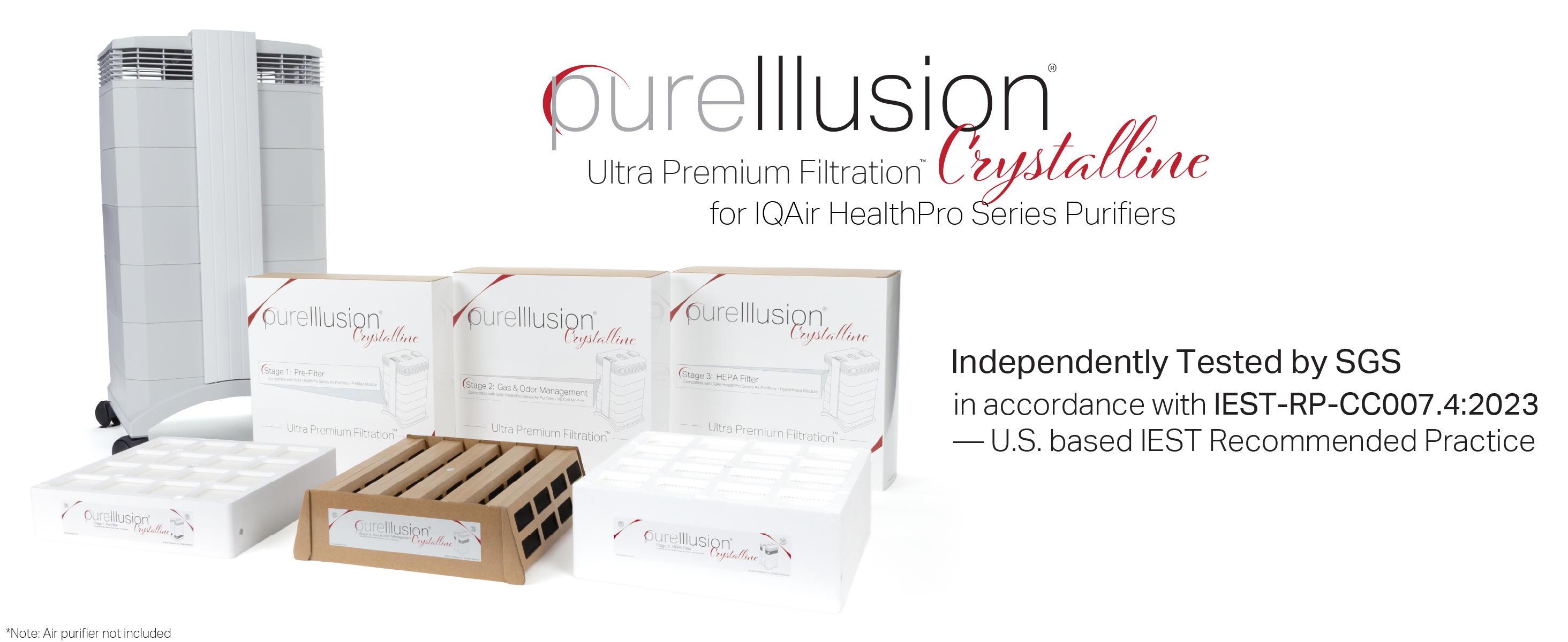 Independently Tested - PureIllusion Crystalline Complete Filter Set compatible with IQAir HealthPro Plus and IQAir HealthPro Standard; Including XE variants. PureIllusion Crystalline Filter Bundle fits IQAir HyperHEPA Filter module, IQAir V5Cell Filter module and IQAir PreMax Filter module. PureIllusion Crystalline Filters fit IQ Air Hyper HEPA Filter module, IQ Air V5 Cell Filter module and IQAir Pre Max Filter module. 