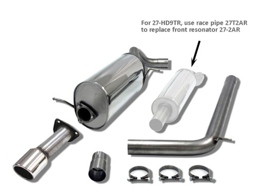 Jetex 27-HD9TR Exhaust Half System (non-resonated with racepipe) 63.5mm Round 90mm A1