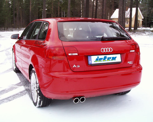 Jetex 40-H3DTR Exhaust Half System (non-resonated with racepipe) 76.5mm Twin Round 80mm A3 8P – alternate view 2
