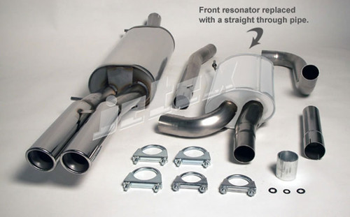 Jetex 42-HTR Exhaust Half System (non-resonated with racepipe) 63.5mm Twin Round 80mm A4 B5