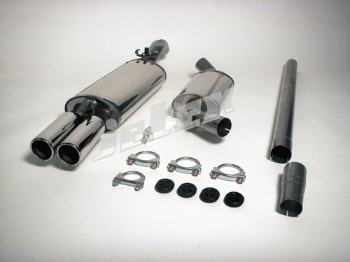 Jetex 28-HTR Exhaust Half System (non-resonated with racepipe) 63.5mm Twin Round 80mm Golf MK2