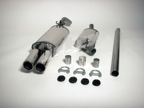 Jetex 31-H2TR Exhaust Half System (non-resonated with racepipe) 50.8mm Twin Round 80mm Golf MK2