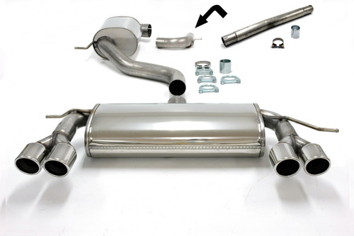 Jetex 40DH59DR Exhaust Half System 76.5 + 63.5mm Twin Round 80mm Quad Golf MK5