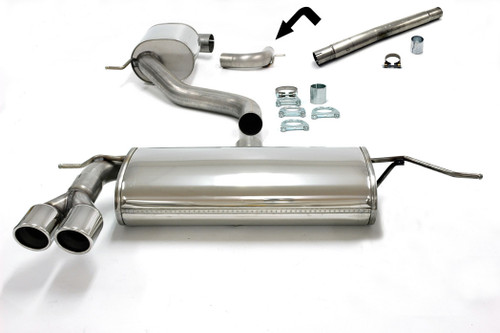 Jetex 40-H59DR Exhaust Half System 76.5 + 63.5mm Twin Round 80mm Golf MK5