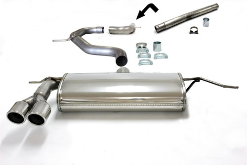 Jetex 40-H59DTR Exhaust Half System (non-resonated with racepipe) 76.5 + 63.5mm Twin Round 80mm Golf MK5