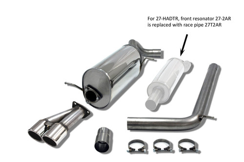 Jetex 27-HADTR Exhaust Half System (non-resonated with racepipe) 63.5mm Twin Round 80mm Polo MK5