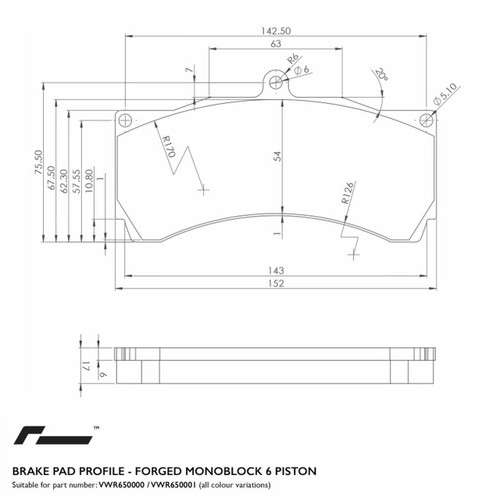 Racingline VWR670000 Brake Kit Replacement Pads OLD KITS