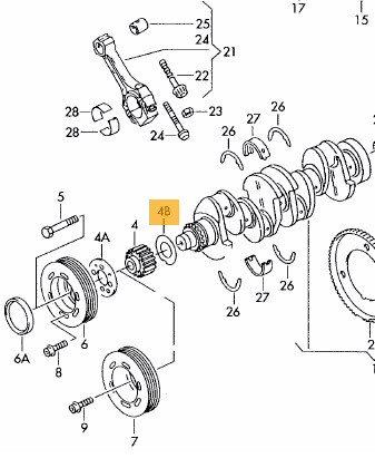 2.0 TFSI EA113 Diamond crank pulley washer – alternate view 2