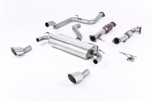 Ford Focus MK2 RS - Resonated (Quieter) Turbo-Back Exhaust System with 200 CPSI Hi-Flow Sports Catalyst & Dual DTM Trims