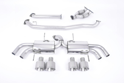 Nissan GT-R R35 - Non-Resonated Primary Cat-Back Exhaust System with Quad Brushed Titanium Trims